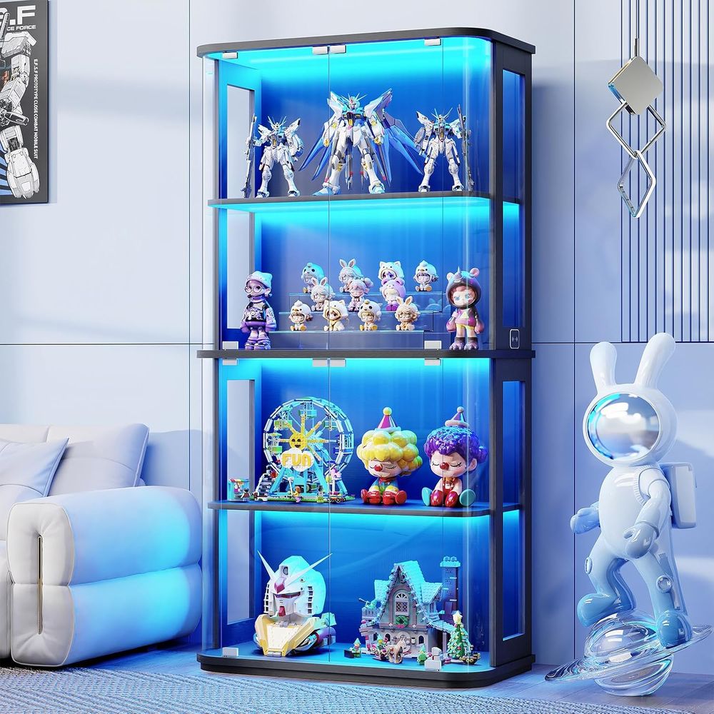 Collectible Collection - Lemari Pajangan Bulat dengan Pintu Kaca,