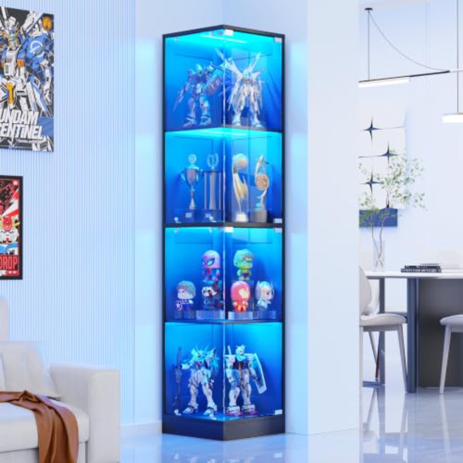 Lemari pajangan sudut dengan p - Collectible Collection ulasan dan harga