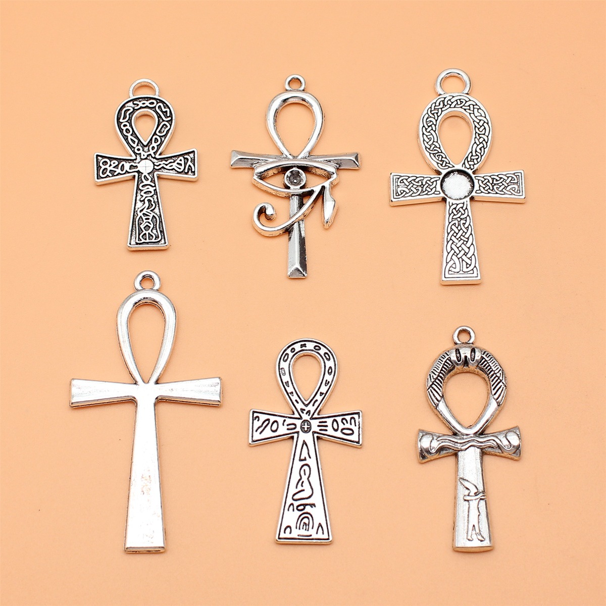 6 buah antik warna perak kunci - Vintage Collectible Jewelry ulasan dan harga