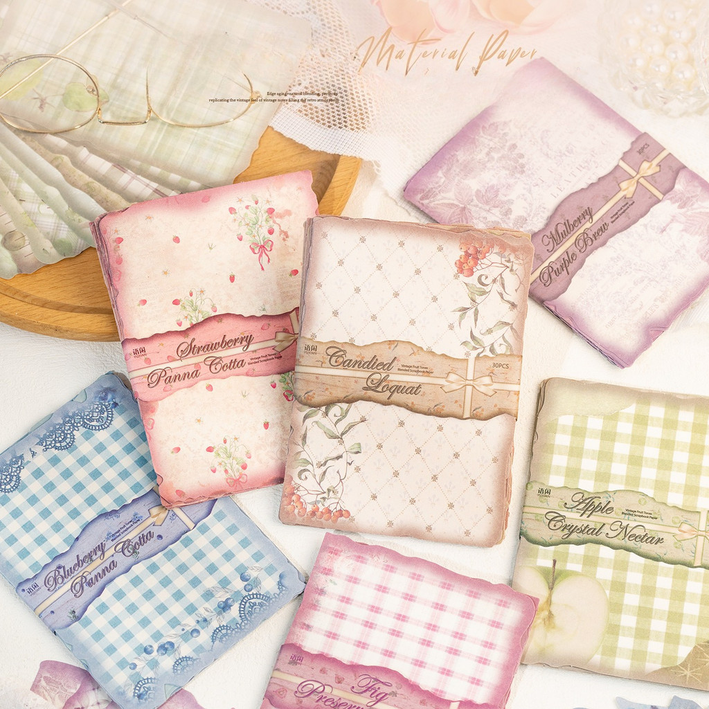 30 lembar Kertas Scrapbook Vin - Vintage Collectible Cards ulasan dan harga