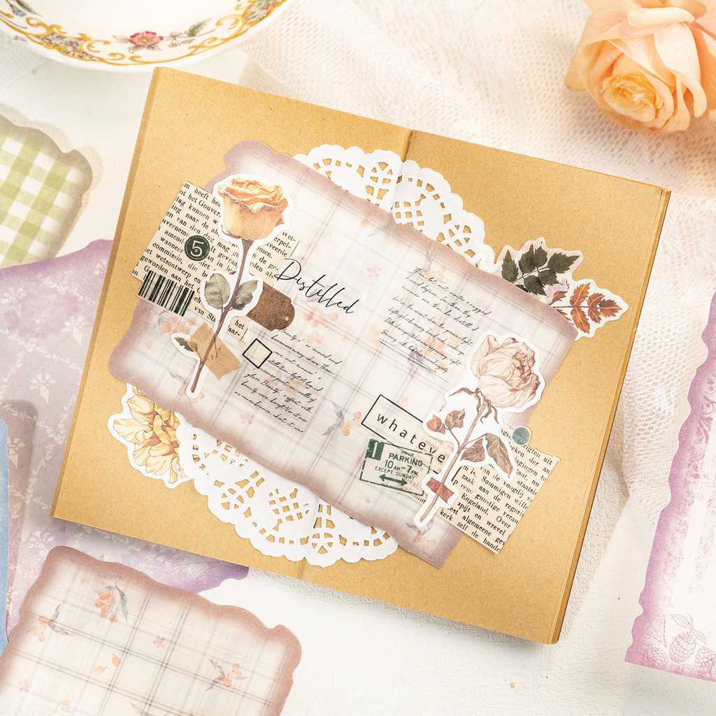 30 lembar Kertas Scrapbook Vin - Vintage Collectible Cards ulasan dan harga