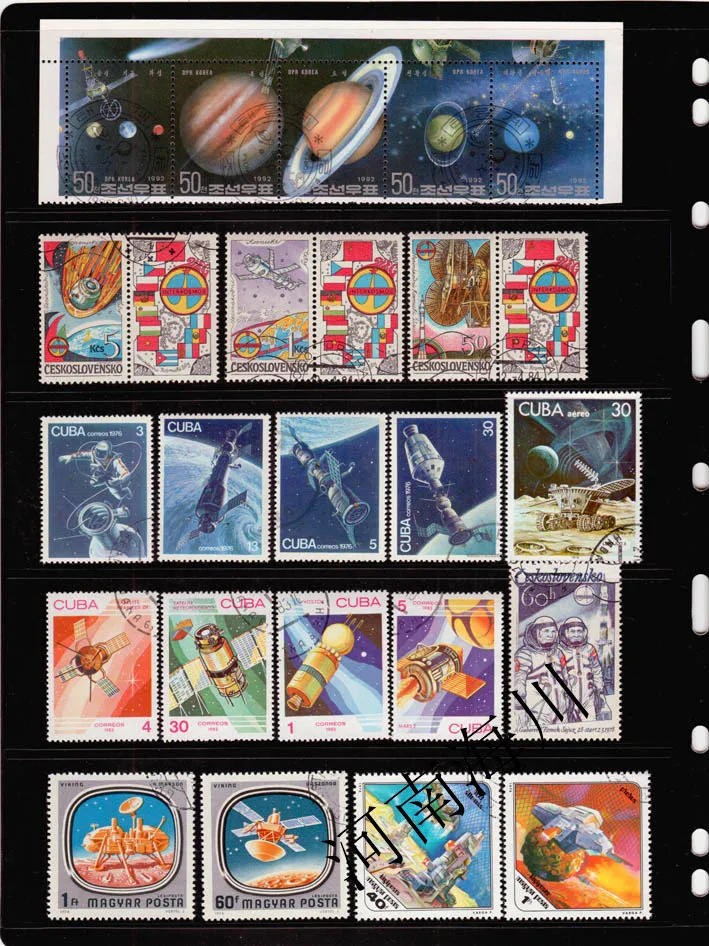 100 Stempel Luar Angkasa Berbe - Collectible Vintage Postage Stamps ulasan dan harga