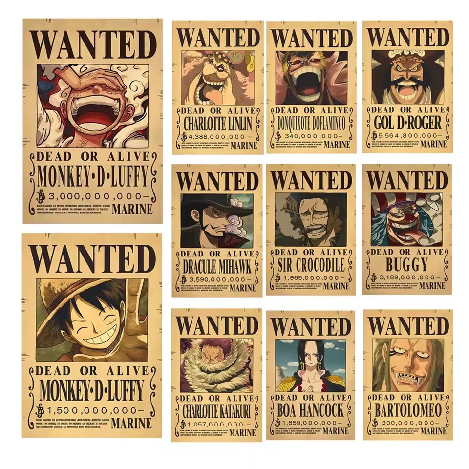 Poster Anime One Piece Bounty  - Vintage Collectible Cards ulasan dan harga