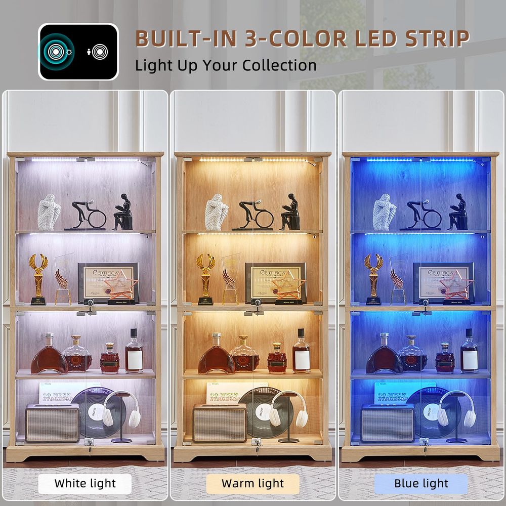 Lemari Pajangan Kaca Farmhouse - Collectible Collection ulasan dan harga